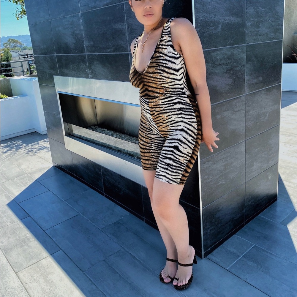 Tiger Stripe Playsuit - Picture 1 of 2